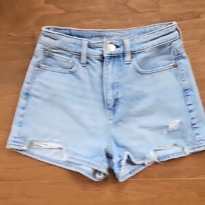 American Eagle Outfitters Women's Distressed Light Blue Jean Shorts